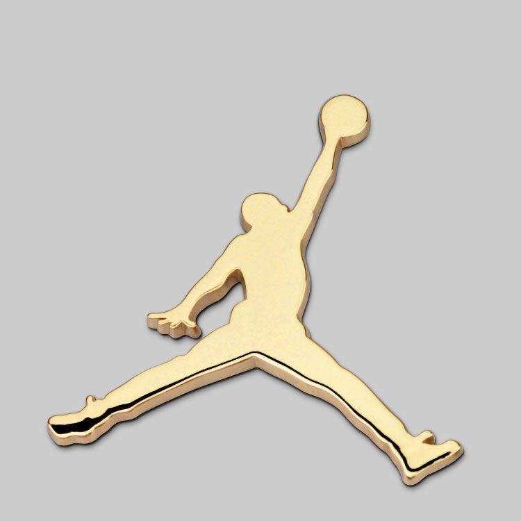 Gold Jordan Logo - Cool Jordan Ducking Action design 3D metal car sticker,high quality ...