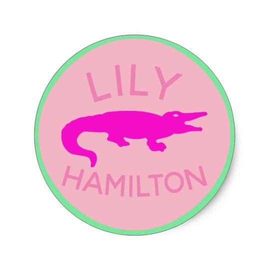 Pink Crocodile Logo - Pink Crocodile Name Sticker | Zazzle.co.uk