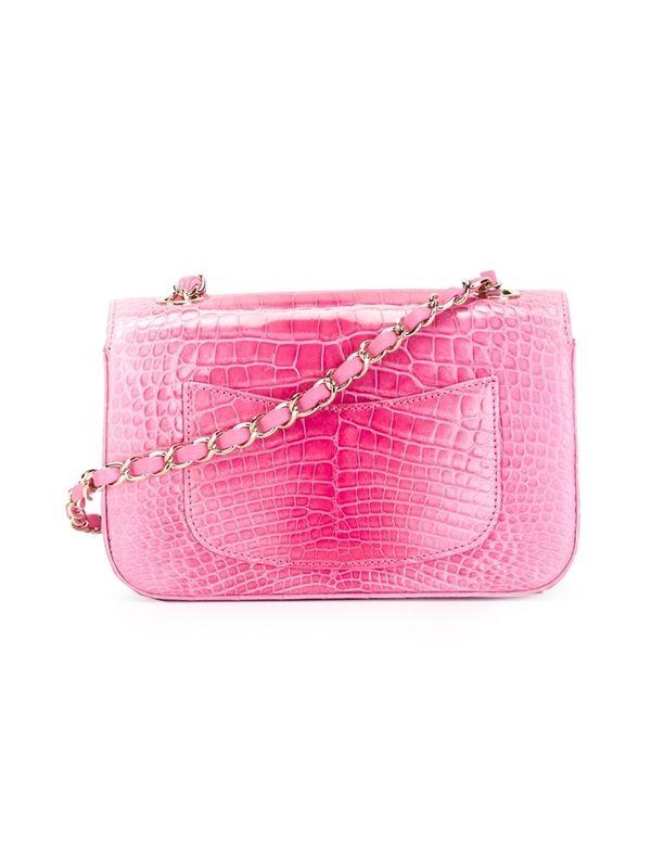 Pink Crocodile Logo - Chanel Pink Crocodile Classic Flap Bag SOLD - Rewind Vintage