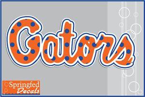Florida Dot Logo - Florida Gators POLKA DOT GATORS SCRIPT LOGO Vinyl Decals UF Sticker