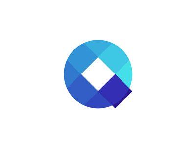 Square Circle Logo - Q letter mark: circle + squares / logo design symbol by Alex Tass ...