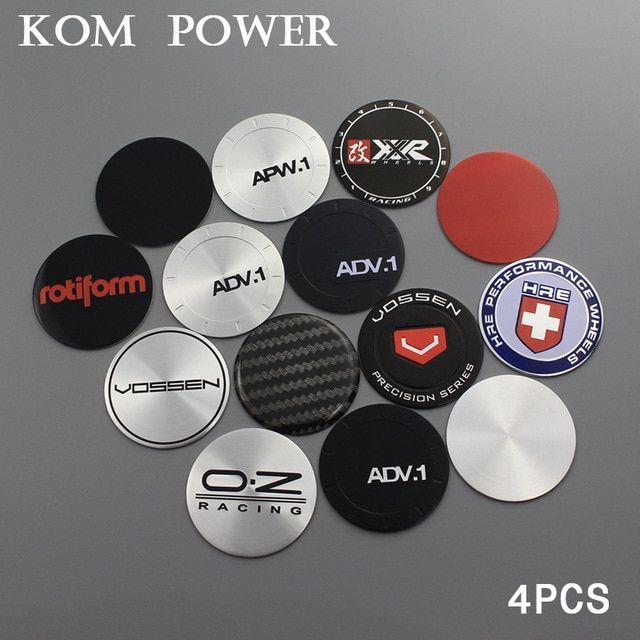 Off Brand Rim Logo - KOM 4pcs 45mm auto racing wheel center cap sticker adv apw rotiform ...