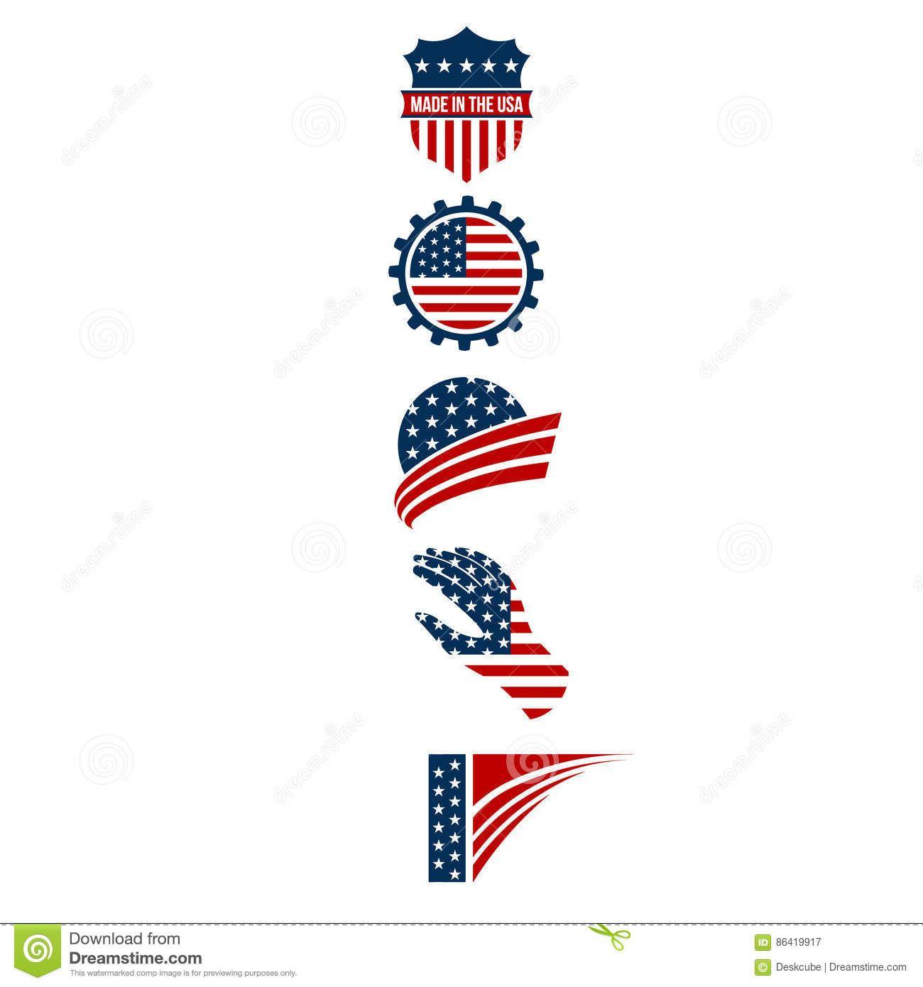 Red White Blue Usa Logo - USA Symbols in Red, White and Blue Stripes Design | Logo in ...