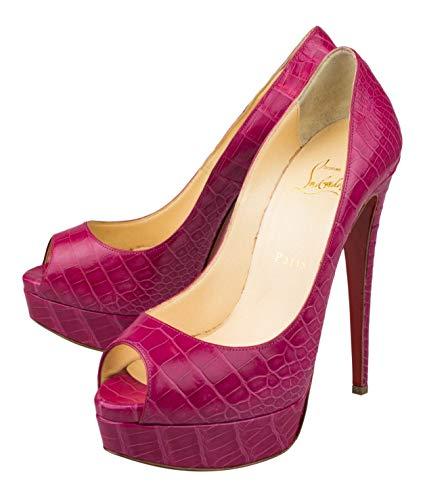 Pink Crocodile Logo - Amazon.com: CHRISTIAN LOUBOUTIN Pink Crocodile Open Toe Heels Shoes ...