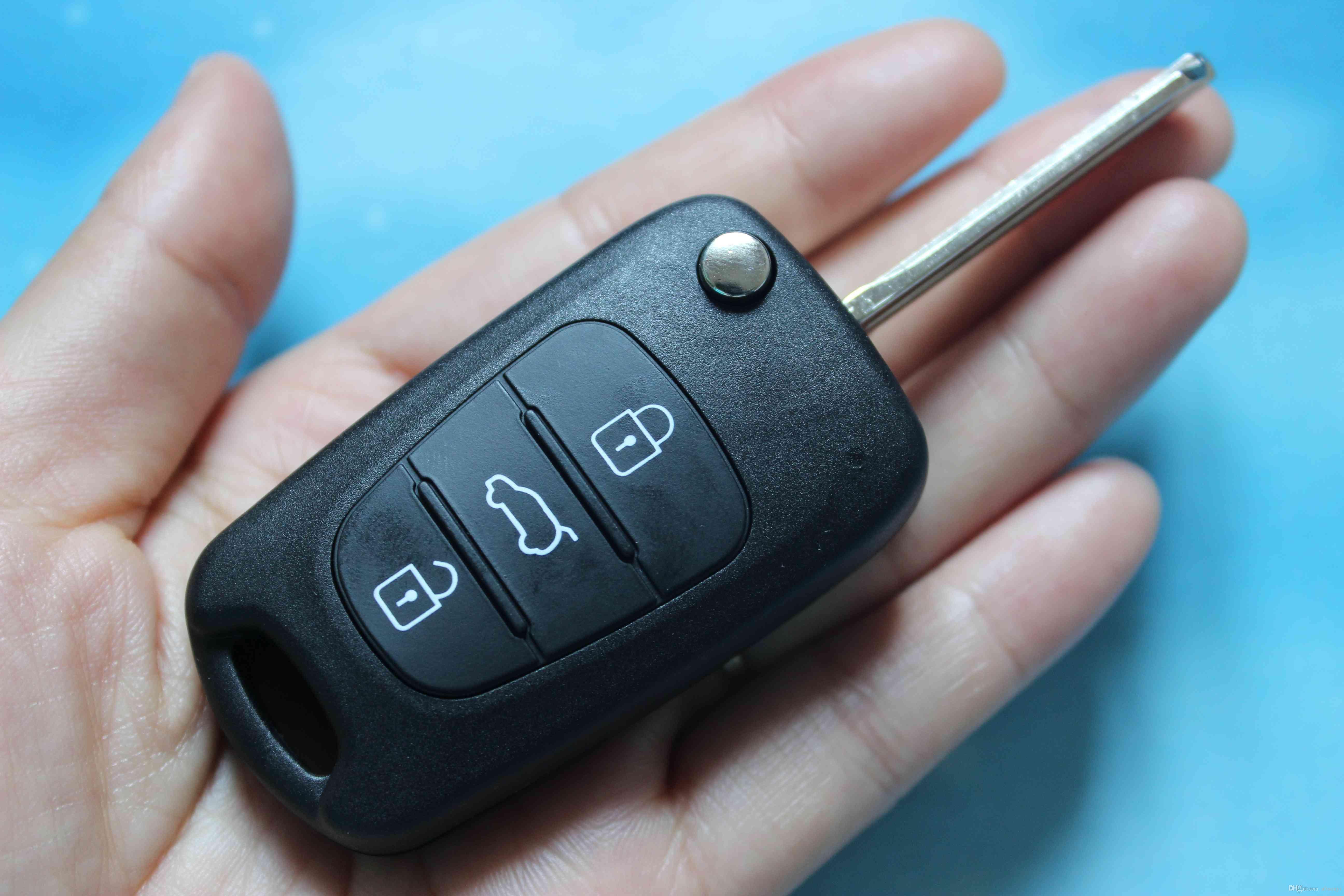 Blank Auto Logo - Car Key Blank Cover Housing 3 Buttons Flip Folding Remote Key Shell