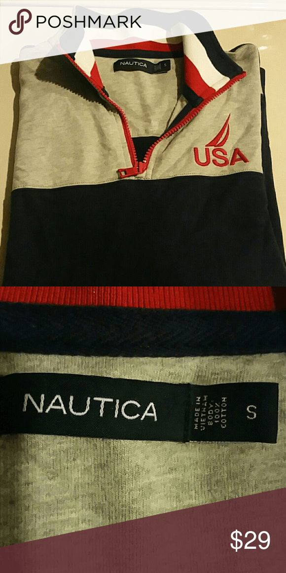 Red White Blue Usa Logo - nautica usa sweatshirt