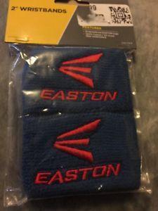 Blue Easton Logo - Easton Blue & Red 2 Wristbands Embroidered EASTON Logo 100% Cotton