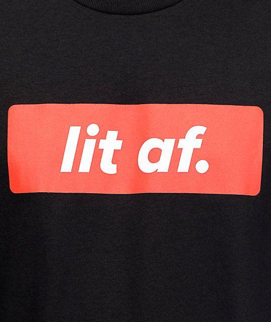 Lit Af Logo - Artist Collective Lit AF Black T Shirt