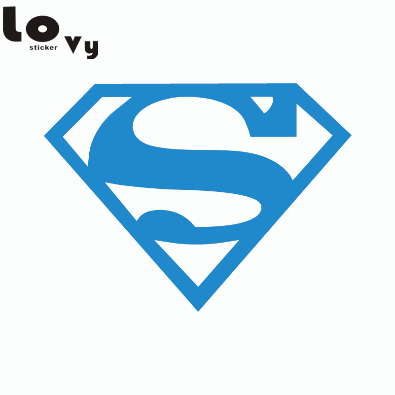 Blue Superman Logo - Cool Superman Logo Vinyl Car Sticker Cartoon Superhero Car Decal-in ...