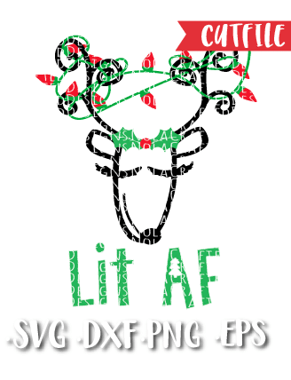 Lit Af Logo - Female Rudolph Lit AF. Nola Crafted Designs