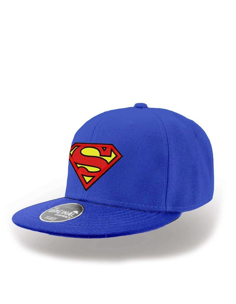 Blue Superman Logo - CID DC Originals Superman Logo Flat Peak Blue Snapback Cap. Caps
