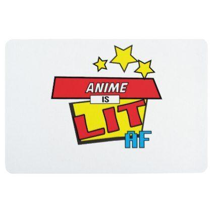 Lit Af Logo - Anime is LIT AF Pop Art comic book style Floor Mat
