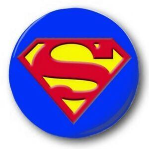 Blue Superman Logo - SUPERMAN LOGO inch / 25mm Button Badge Comics Blue