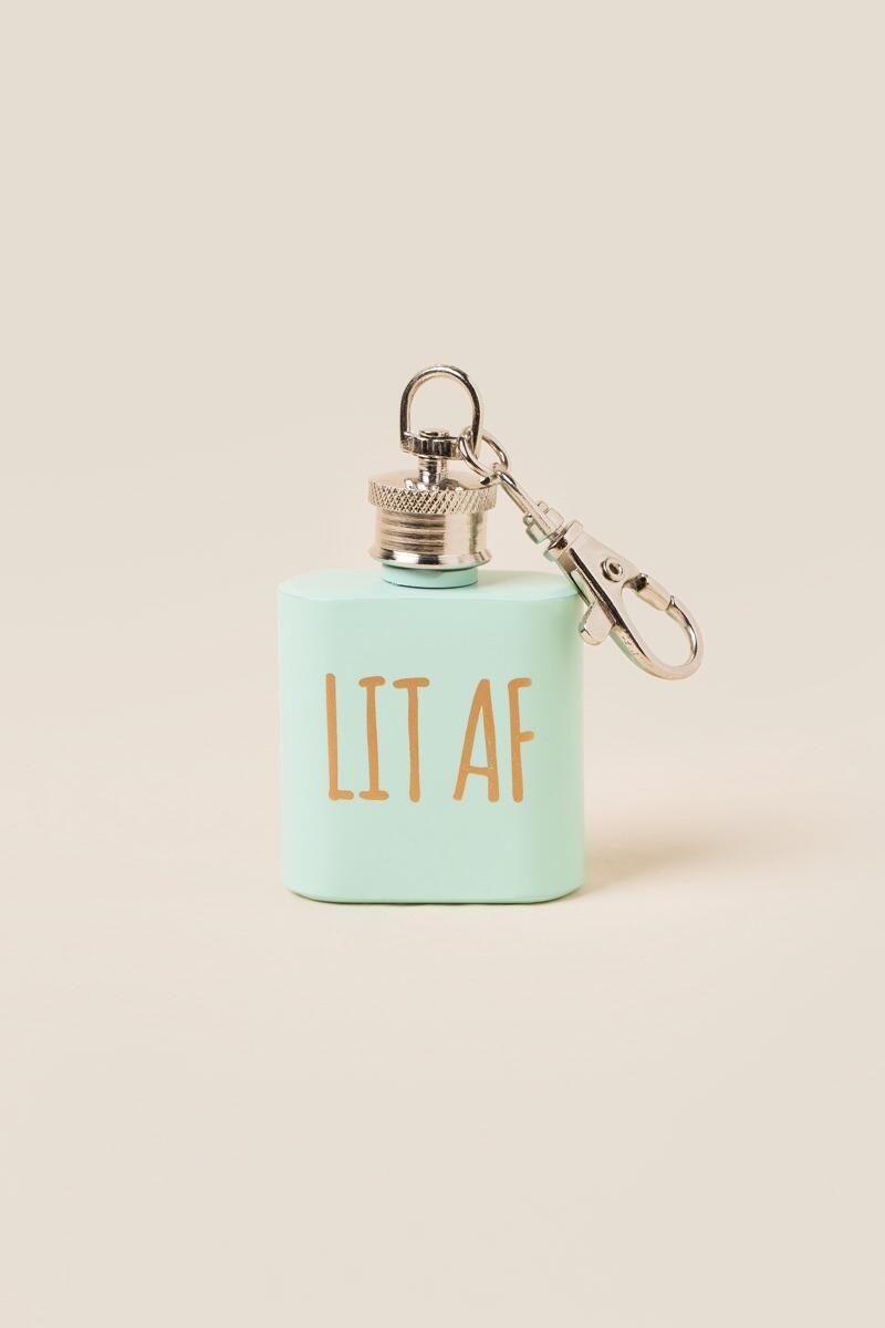 Lit Af Logo - Lit AF Flask Keychain
