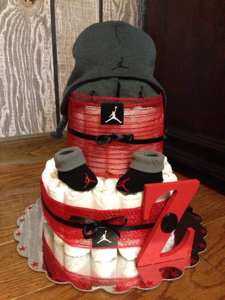First Jordan Logo - Air Jordan Diaper Cake: Includes- Diapers, Jordan Booties Jordan