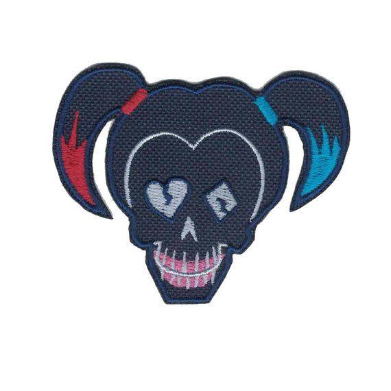 Skull Logo - Suicide Squad Harley Quinn Skull Logo Embroidered Iron On | Etsy