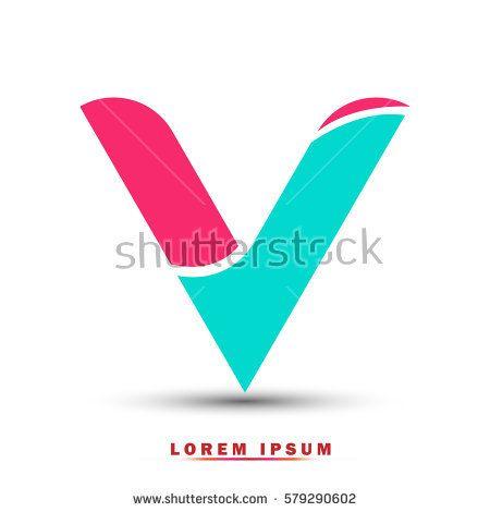 Orange and Blue V Logo - Letter V icon and logo template. New Flat design and elegant ...