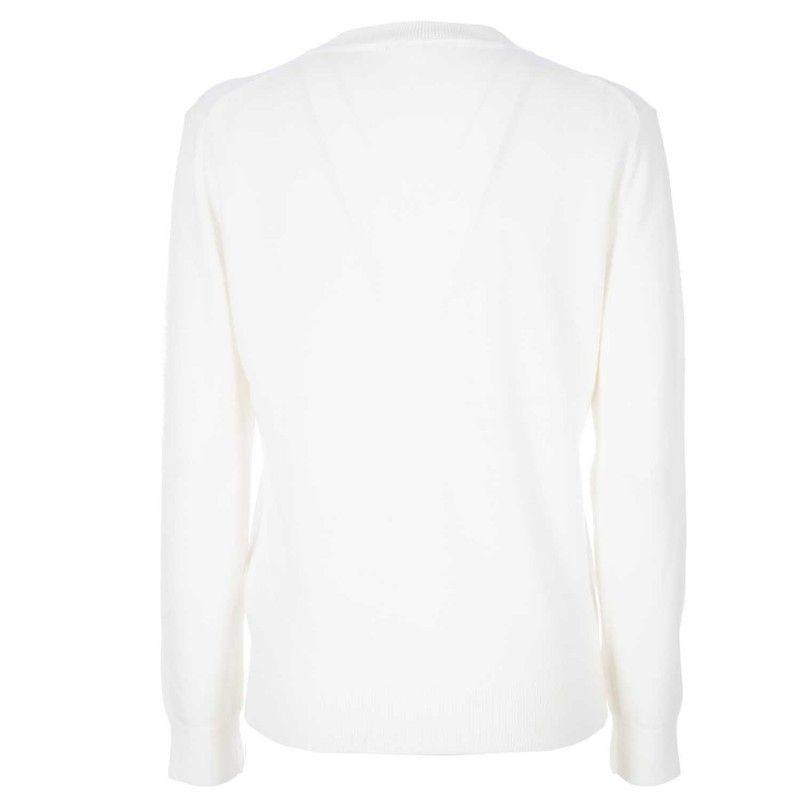 Cream Colored Logo - Tommy Hilfiger - White pullover with colored logo on Arteni Shop