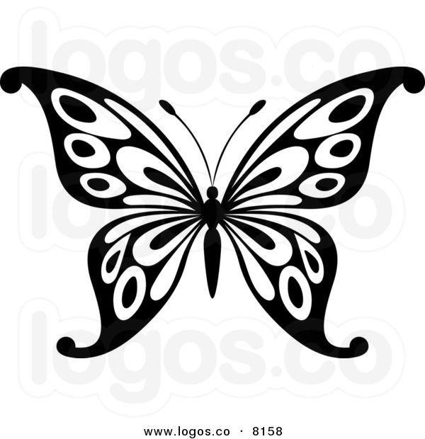 Butterfly Black and White Logo - Black and White Butterfly Clipart Image