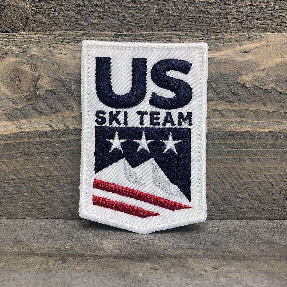 Red White Blue Usa Logo - Embroidered USA Ski Team patch. Olympics. Red, White and Blue