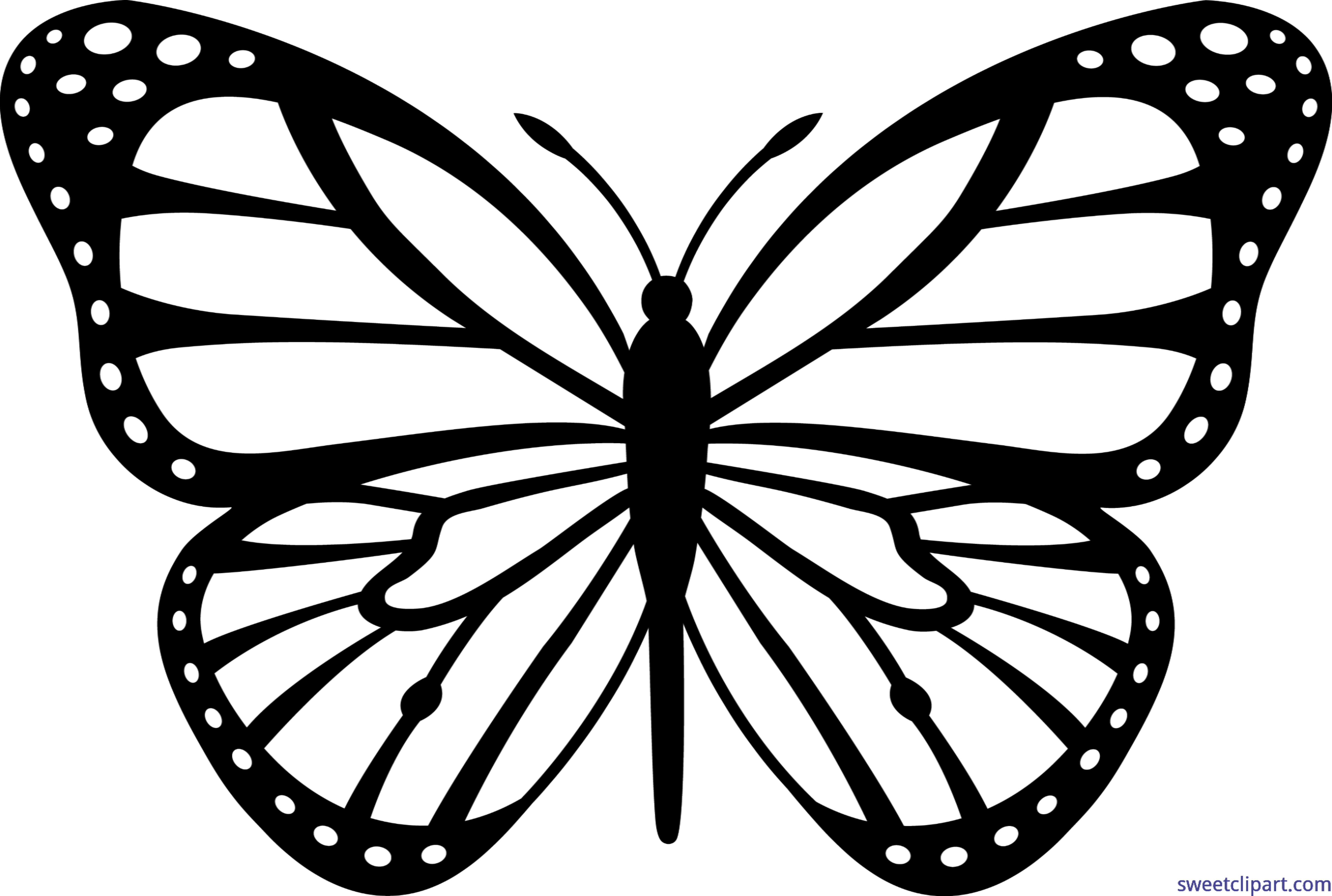 Butterfly Black and White Logo - Monarch Butterfly Black White Clip Art - Sweet Clip Art