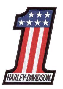 Red White Blue Usa Logo - Harley-Davidson® Red White & Blue #1 Logo Emblem Patch (2x2.625 ...