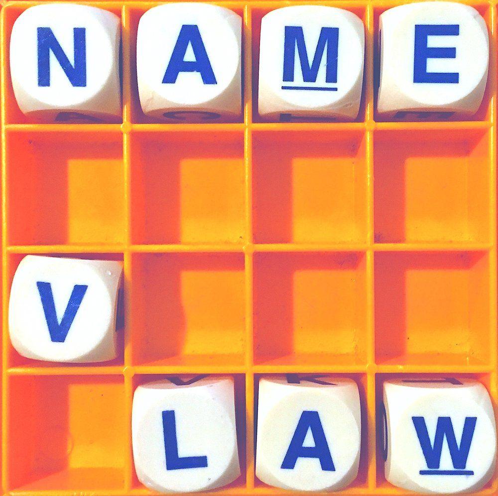 Orange and Blue V Logo - Allusionist 87. Name v. Law