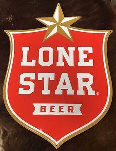 White and Red Shield Logo - New - Box - Lone Star BeerMetal Sign ... 16 1/2