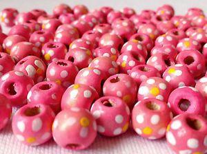 Pink Round Flower Logo - 100 PALE PINK ROUND FLOWER WOOD JEWELLERY MAKING BEADS CRAFTS 10mm ...