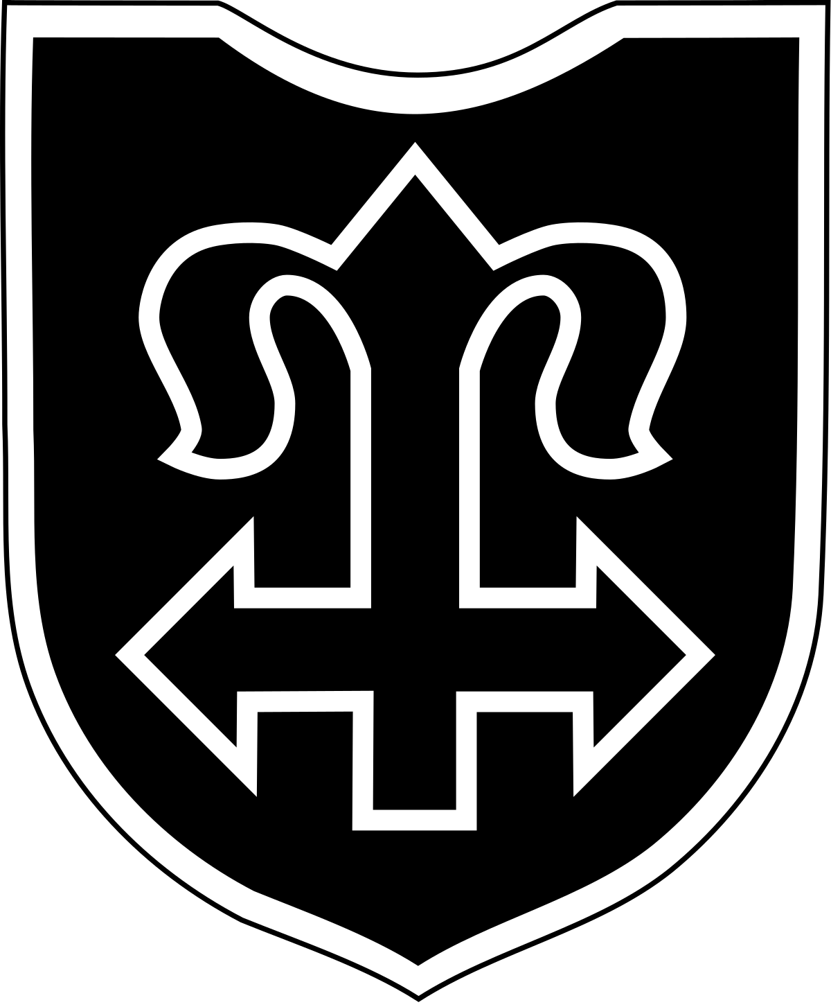 Black White and the Division Logo - 24th Waffen Mountain Division of the SS Karstjäger