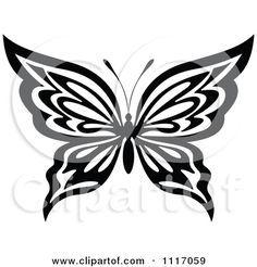 Butterfly Black and White Logo - Black and White Butterfly Clipart Image