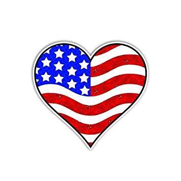Red White Blue Usa Logo - MeganJDesigns American Flag Heart Car Decal Sticker Cute Patriotic