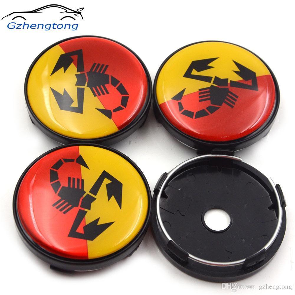 White with Red Circle Scorpion Logo - Gzhengtong 60mm Yellow Red Scorpion Auto Wheel Center Badge Car ...