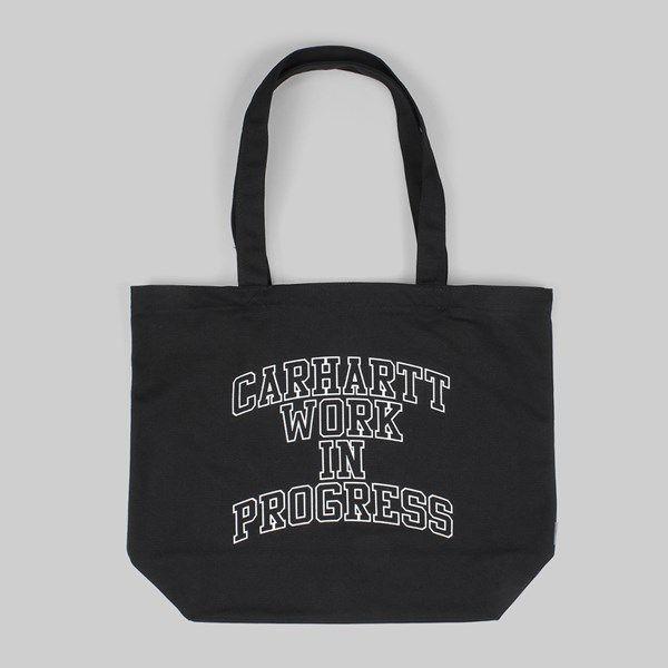 Black White and the Division Logo - CARHARTT WIP DIVISION TOTE BAG BLACK WHITE