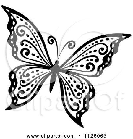 Butterfly Black and White Logo - Clipart Of A Black And White Butterfly 29 - Royalty Free Vector ...