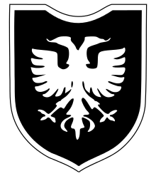 Black White and the Division Logo - 21st Waffen Mountain Division of the SS Skanderbeg