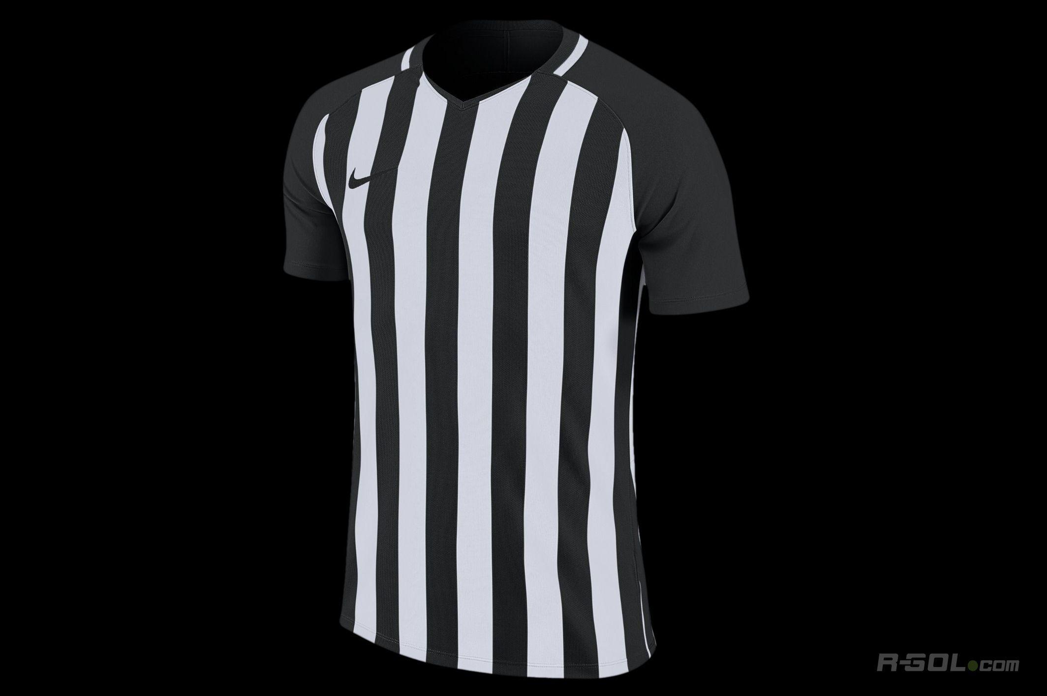 Black White and the Division Logo - Nike Striped Division Black White Long Sleeve Football Shirt