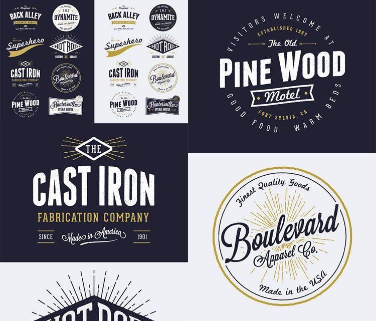 Rustic Industrial Logo - 15 Free Vintage Logo & Badge Template Collections