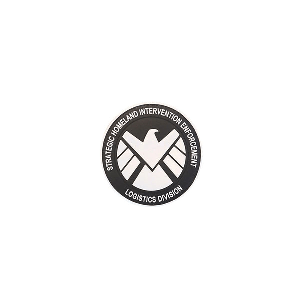 Black White and the Division Logo - O&T S.H.I.E.L.DPVC Patch Velcro Backed Avengers Marvel Universe ...
