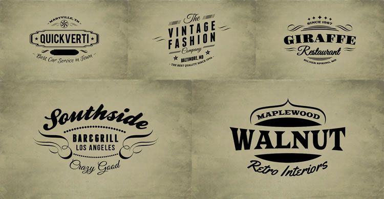 Rustic Industrial Logo - 15 Free Vintage Logo & Badge Template Collections