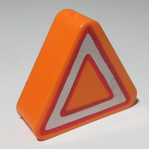 3 Red Triangles Logo - LEGO PART 42025pr0001 Duplo Brick 1 x 3 x 2 Triangle Road Sign with ...