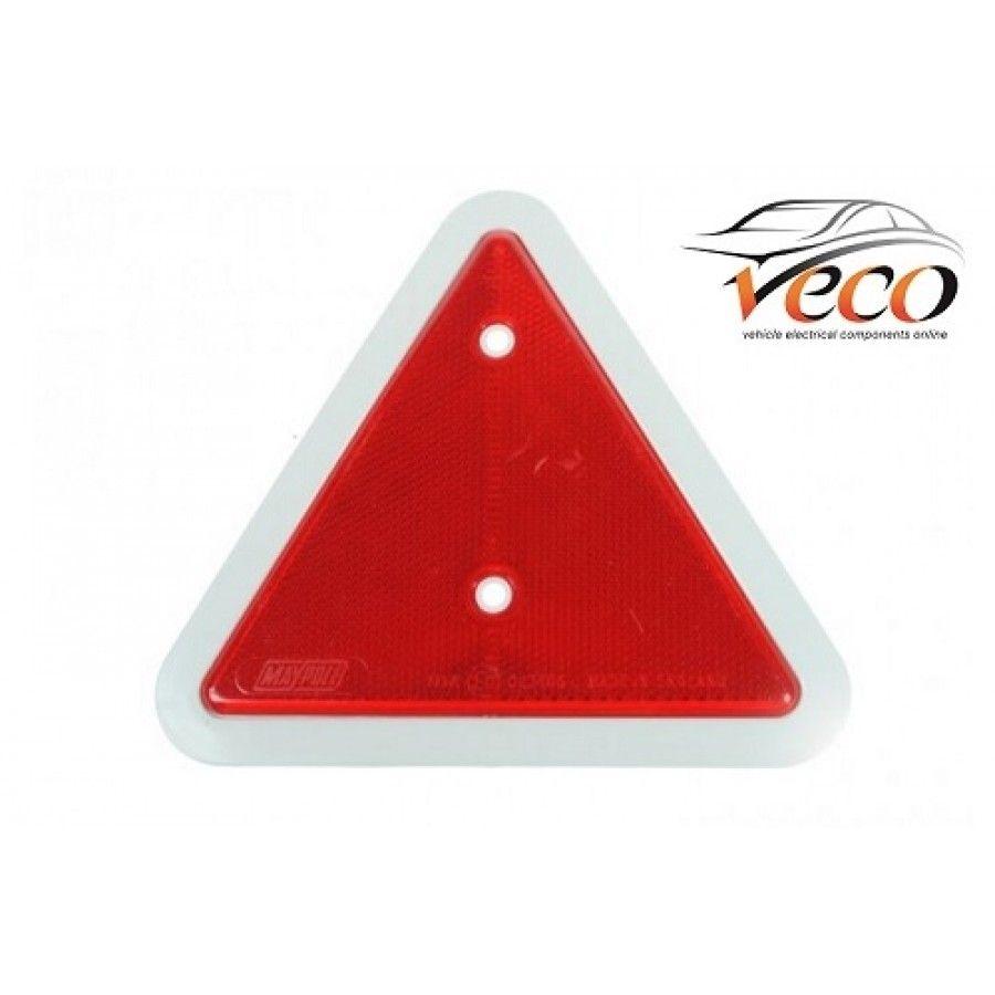 3 Red Triangle Logo - WARNING WHITE EDGE RED TRIANGLE REFLECTOR FOR CARAVANS TRAILERS