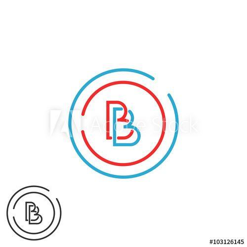 Red Bb Logo - Two letter B logo monogram, bb overlapping symbol blue and red ...