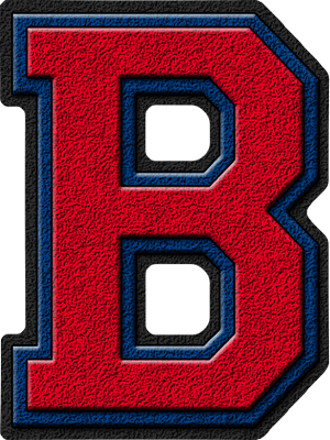 Red and Blue Letter B Logo - Presentation Alphabets: Cardinal Red & Royal Blue Varsity Letter B