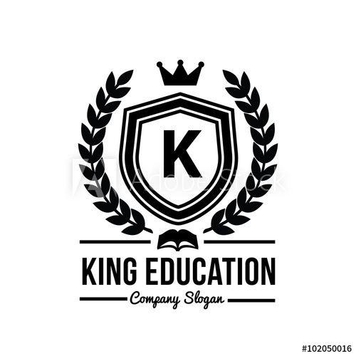 Black Education Logo - King education logo luxury crest brand identity for school and ...