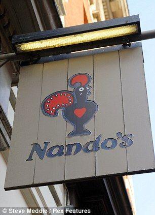 Black and Red Rooster Restaurant Logo - Why Nando's chicken isn't wholesome as you think: Celebrities love ...