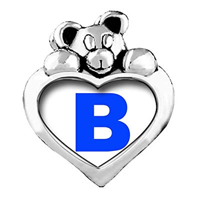 Red B Blue Paw Logo - Amazon.com: GiftJewelryShop Blue Letter B Red Zircon Crystal July ...