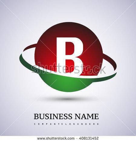 Red and Blue Letter B Logo - Letter B logo icon design template elements on red and green circle