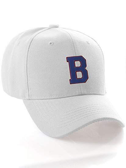 Red and Blue Letter B Logo - Classic Structured Baseball Cap Cutstom Initial Letters A to Z ...