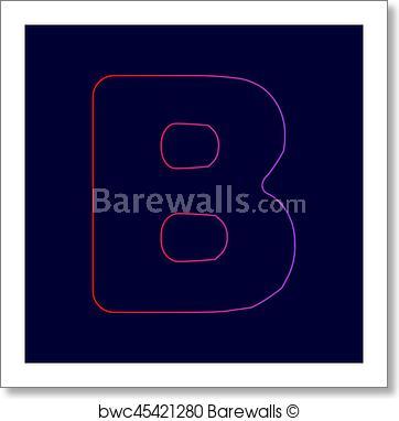 Red and Blue Letter B Logo - Art Print of Letter B sign design template element. Vector. Line ...